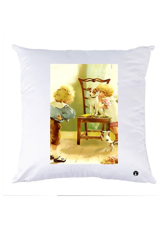Printed Pillow Case polyester White 30x30cm