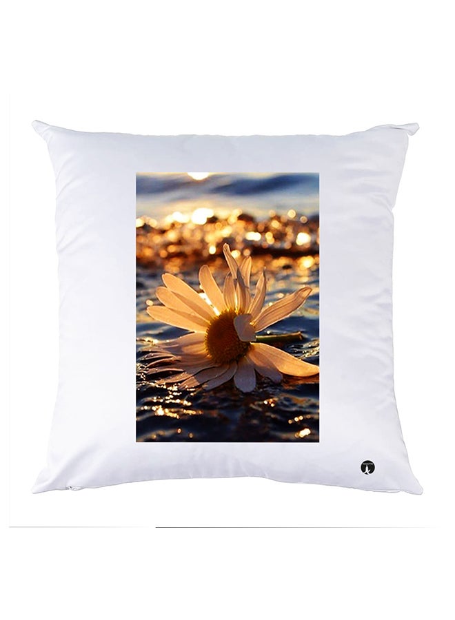 غطاء وسادة مطبوع polyester أبيض 30x30سم