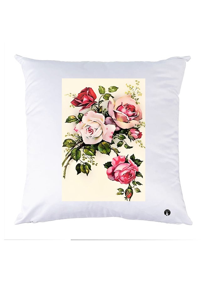 غطاء وسادة مطبوع polyester أبيض 30x30سم