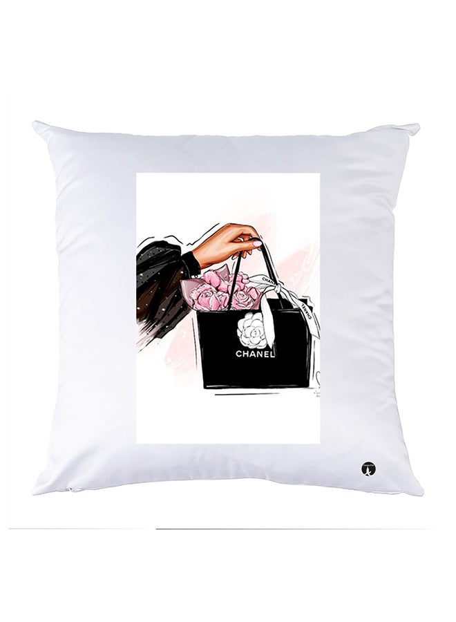 Printed Pillow Case polyester White 30x30cm