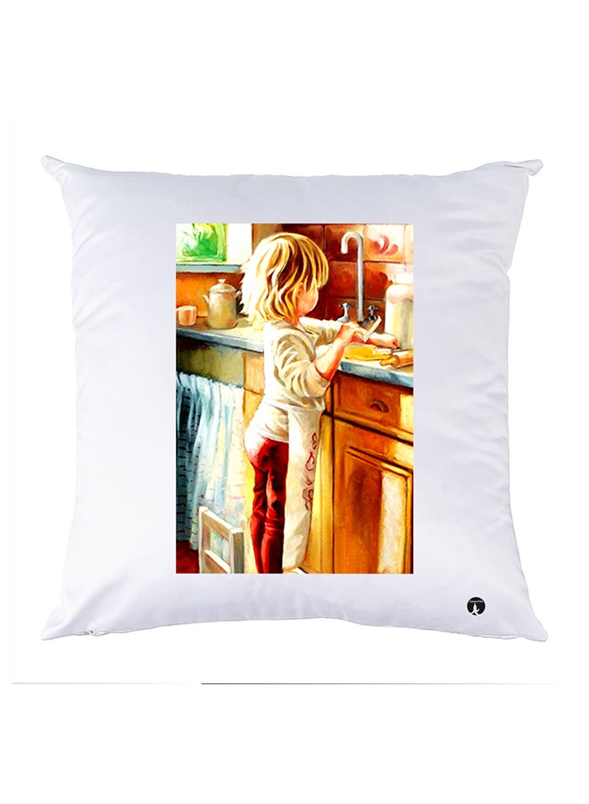 بي بي وسادة مزيّنة بنقشة مطبوعة polyester أبيض 30x30سم