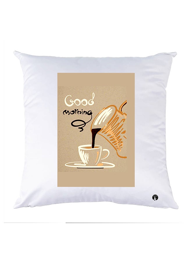 غطاء وسادة مطبوع polyester أبيض 30x30سم