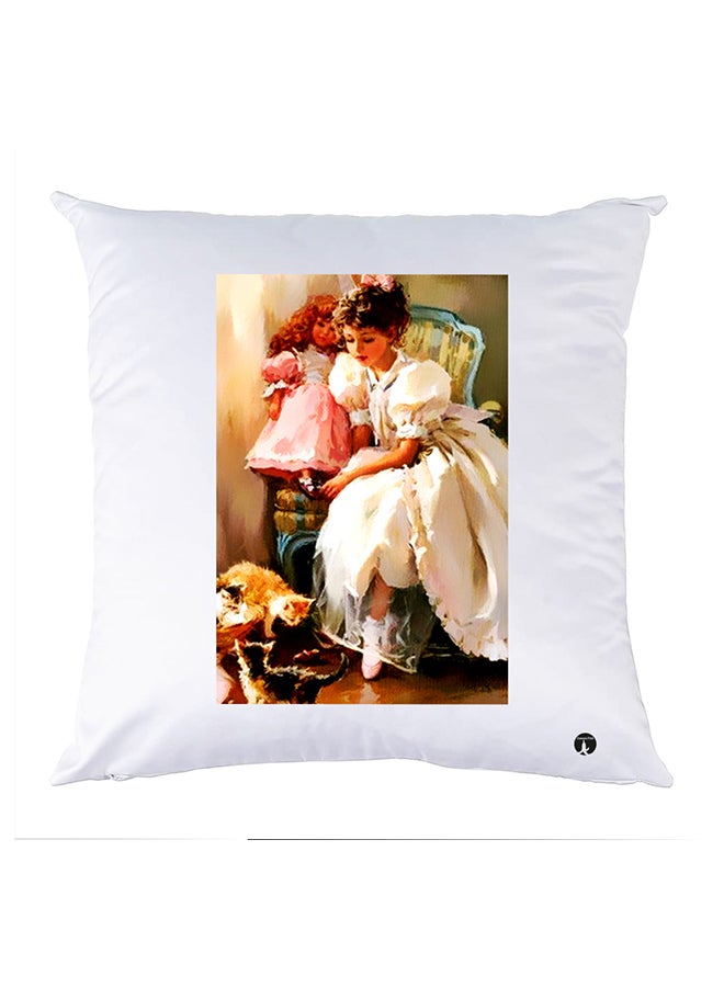 بي بي وسادة مزيّنة بنقشة مطبوعة polyester أبيض 30x30سم