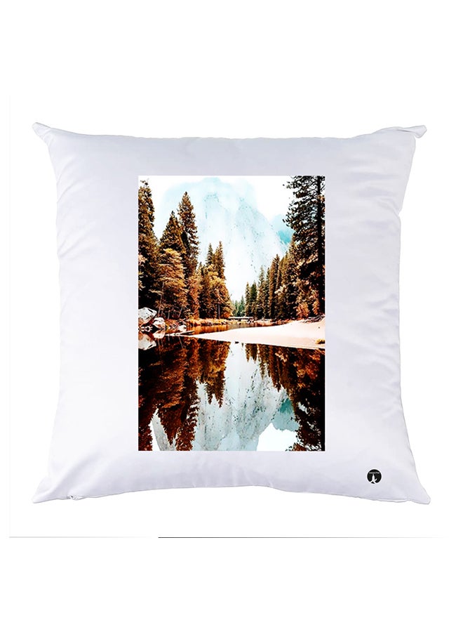 بي بي وسادة مزيّنة بنقشة مطبوعة بوليستر أبيض