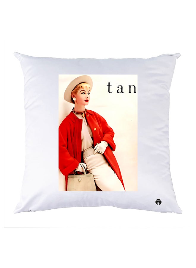 Printed Pillow Case polyester White 30x30cm