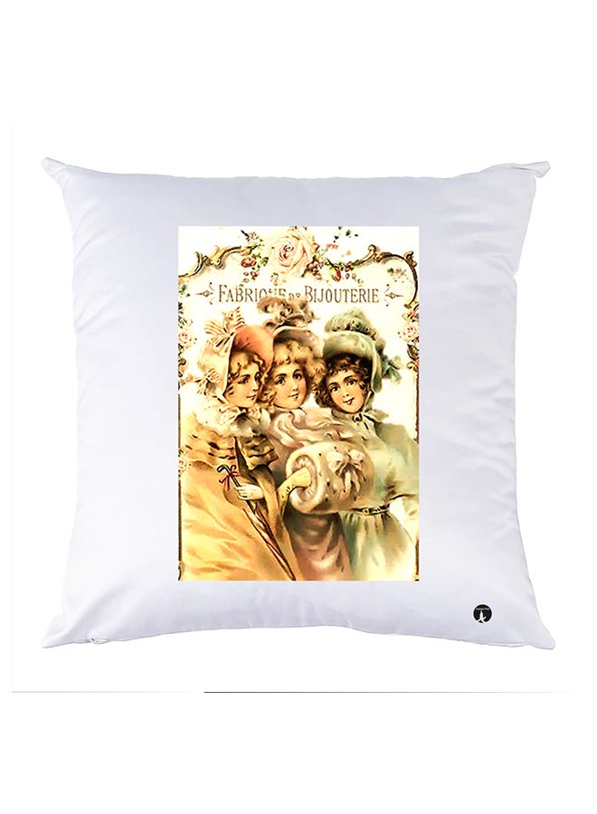 بي بي وسادة مزيّنة بنقشة مطبوعة polyester أبيض 30x30سم