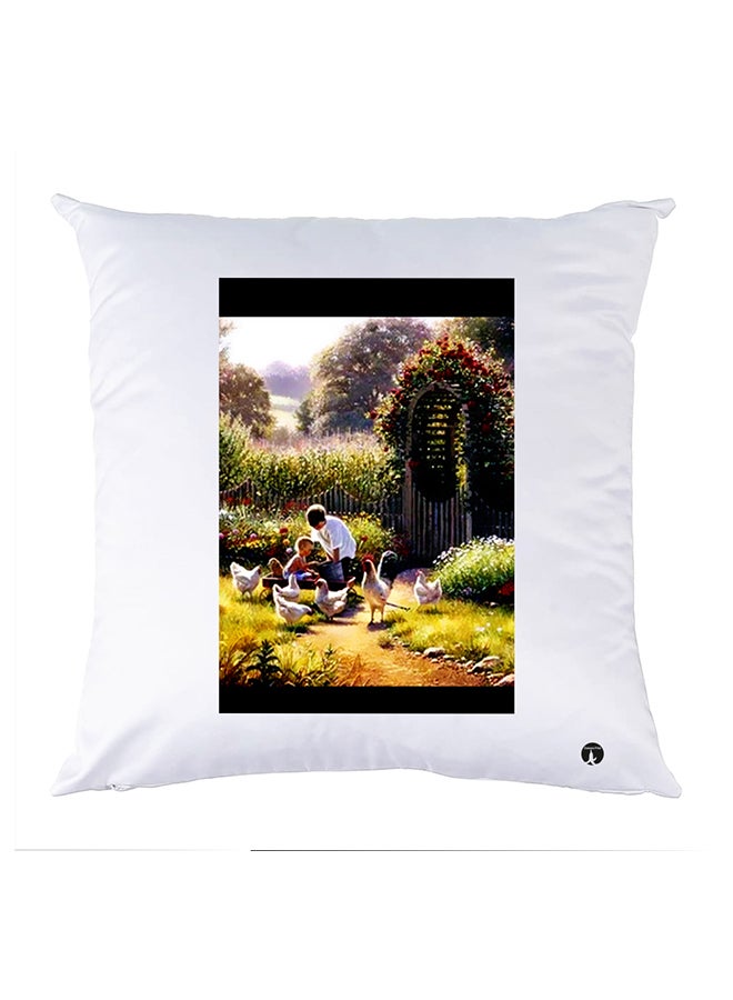 Printed Pillow polyester White 30x30cm