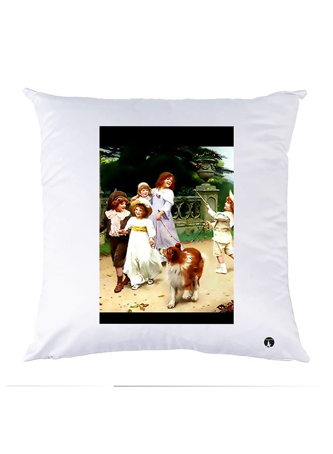 بي بي غطاء وسادة مطبوع polyester أبيض 30x30سم