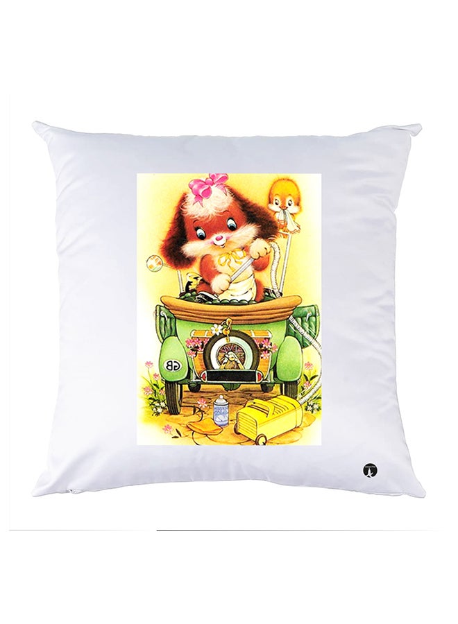 Printed Pillow Case polyester White 30x30cm