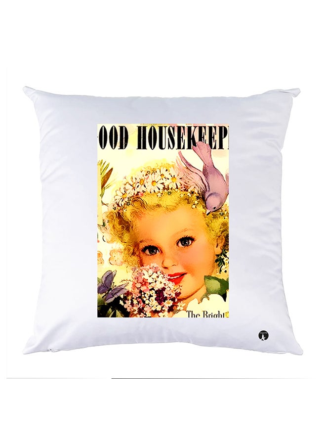 Printed Pillow Case polyester White 30x30cm
