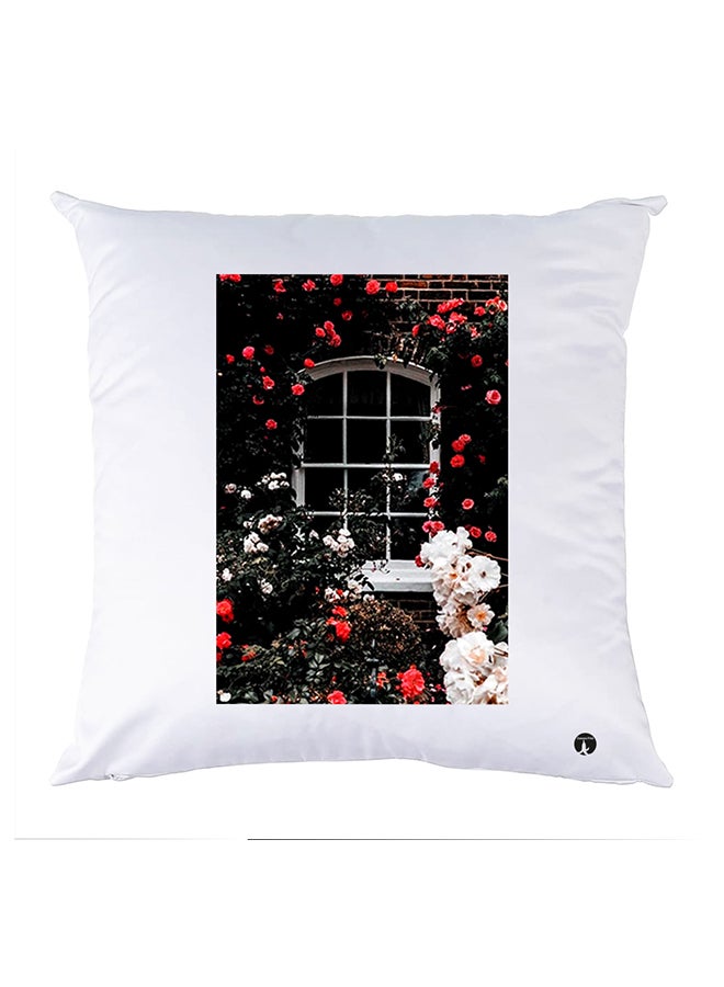 وسادة مزيّنة بنقشة مطبوعة polyester أبيض 30x30سم