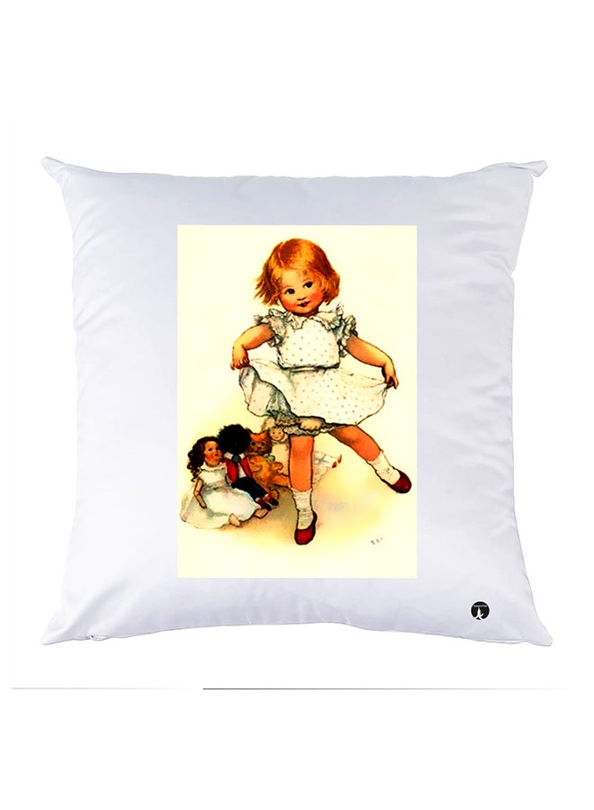 Printed Pillow polyester White 30x30cm