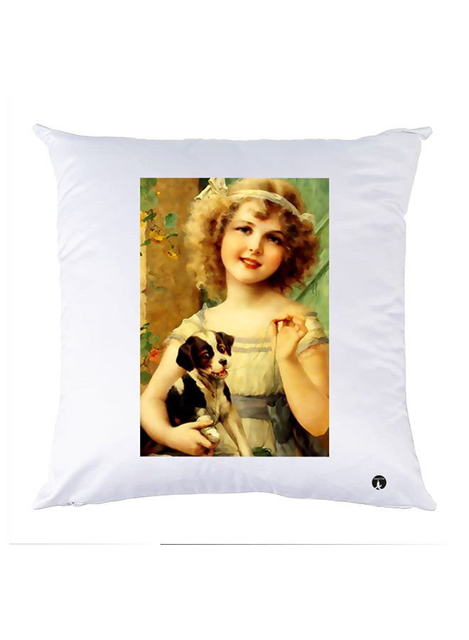 Printed Pillow polyester White 30x30cm