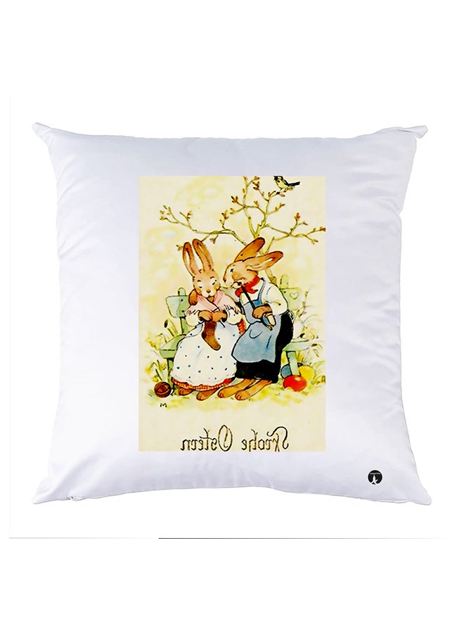 غطاء وسادة مطبوع polyester أبيض 30x30سم
