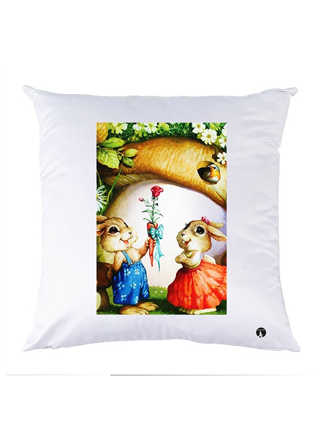 وسادة مزيّنة بنقشة مطبوعة polyester أبيض 30x30سم