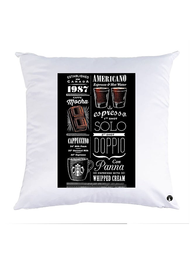 Printed Pillow polyester White 30x30cm
