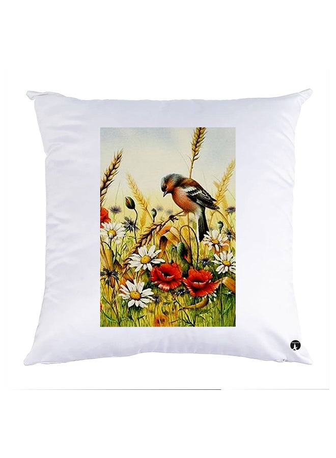 غطاء وسادة مطبوع بوليستر أبيض 30x30سم