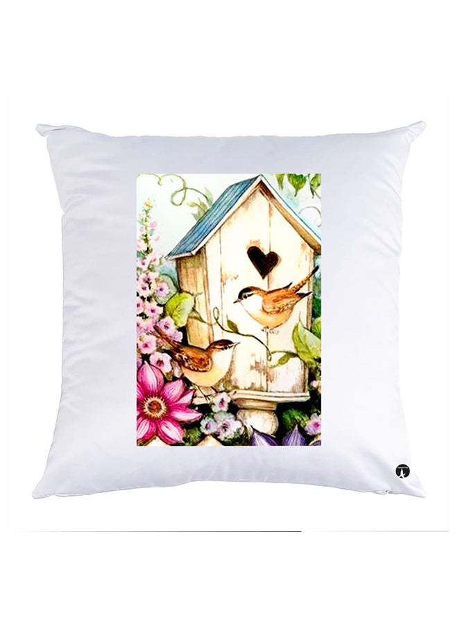 Printed Pillow Case Polyester White 30x30cm