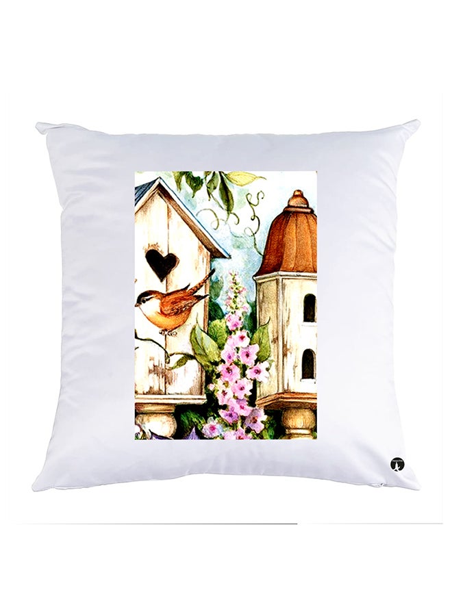 Printed Pillow Polyester White 30x30cm