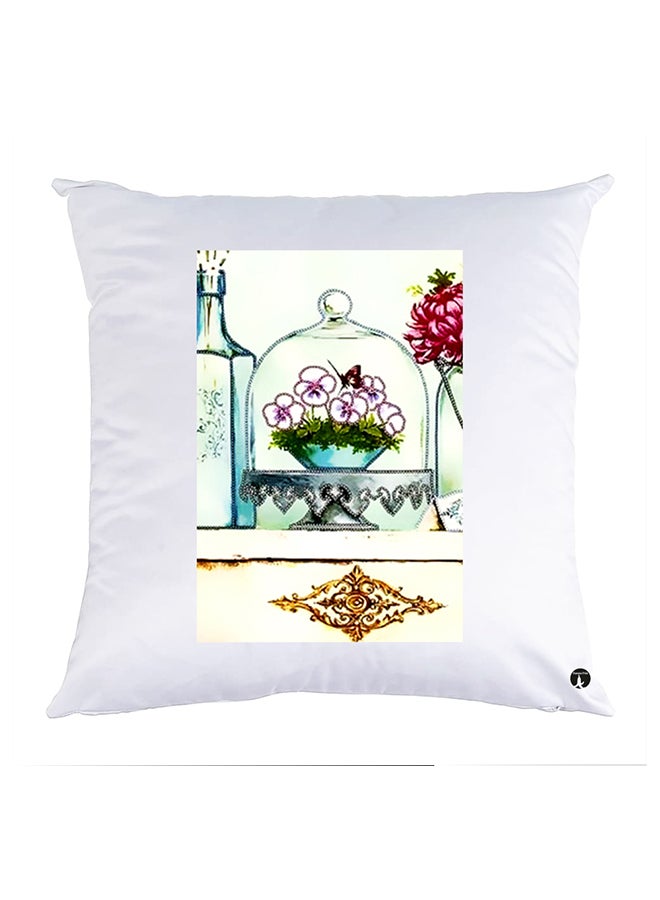 وسادة مزيّنة بنقشة مطبوعة polyester أبيض 30x30سم