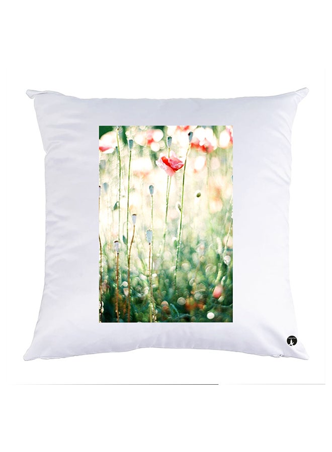 غطاء وسادة مطبوع polyester أبيض 30x30سم