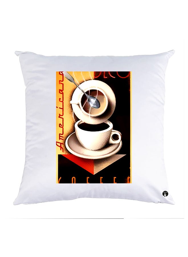 غطاء وسادة مطبوع polyester أبيض 30x30سم