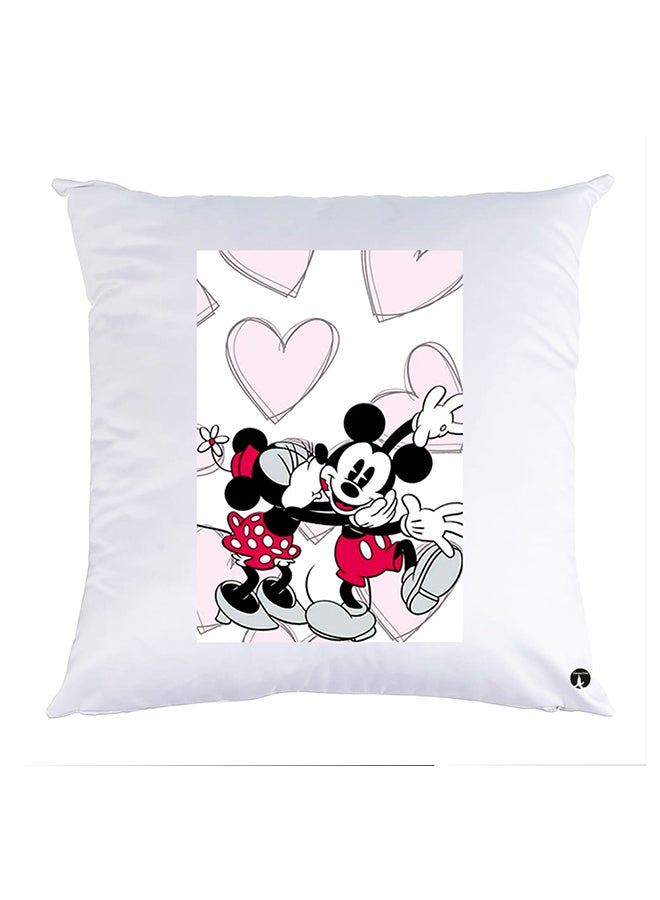 غطاء وسادة مطبوع polyester أبيض 30x30سم