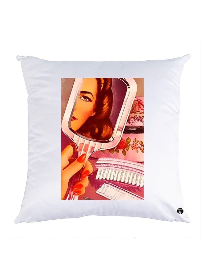 Printed Pillow polyester White 30x30cm
