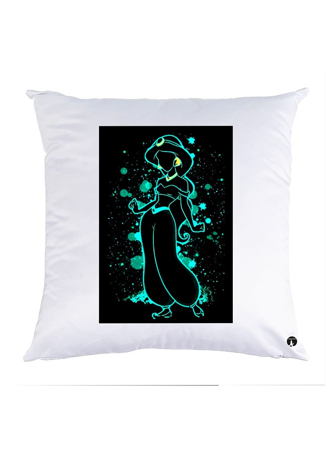 غطاء وسادة مطبوع polyester أبيض 30x30سم