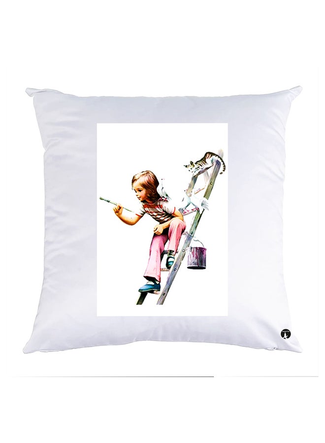 بي بي وسادة مزيّنة بنقشة مطبوعة polyester أبيض 30x30سم