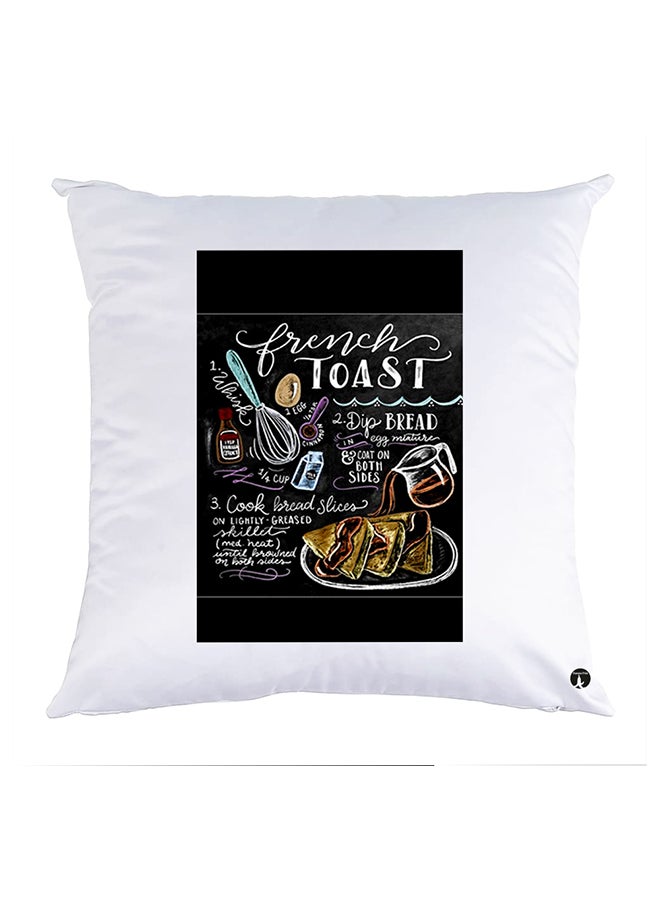 Printed Pillow Case Polyester White 30x30cm