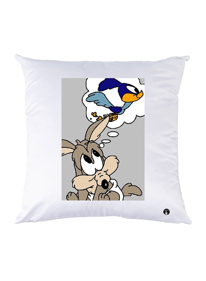 غطاء وسادة مطبوع polyester أبيض 30x30سم