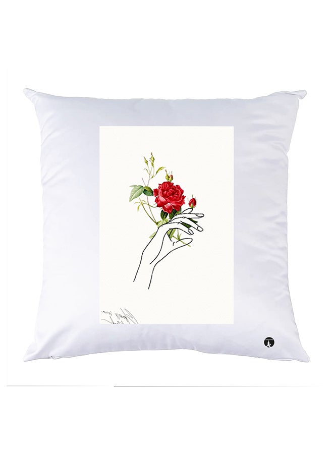 Printed Pillow Case Polyester White 30x30cm