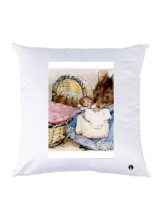 بي بي غطاء وسادة مطبوع polyester أبيض 30x30سم