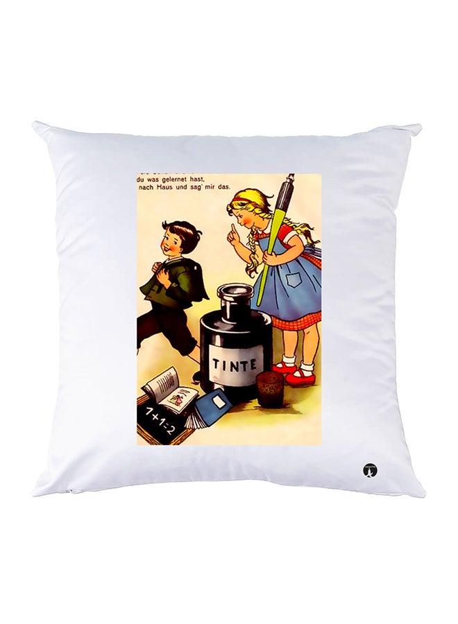 بي بي وسادة مزيّنة بنقشة مطبوعة polyester أبيض 30x30سم