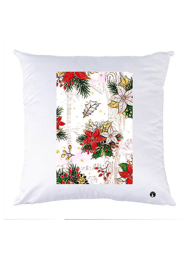 غطاء وسادة مطبوع polyester أبيض 30x30سم
