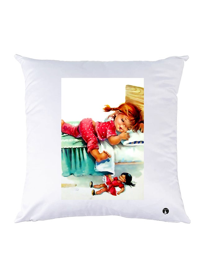 غطاء وسادة مطبوع polyester أبيض 30x30سم