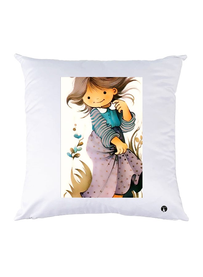 غطاء وسادة مطبوع polyester أبيض 30x30سم