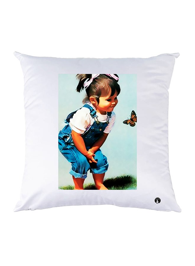 Printed Pillow Case polyester White 30x30cm