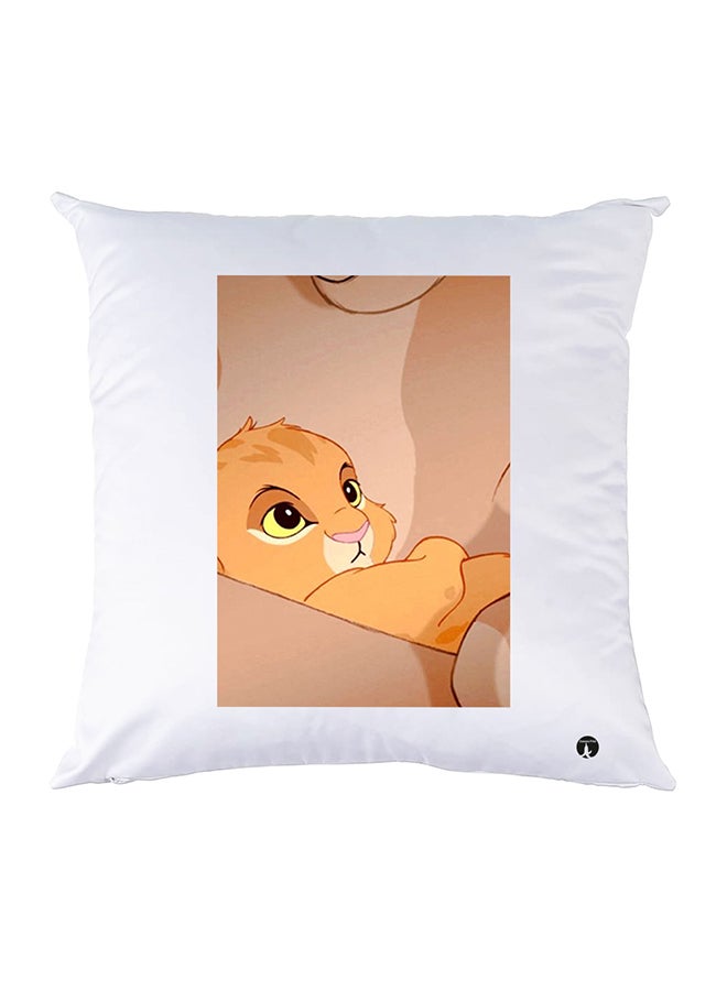 Printed Pillow Case Polyester White 30x30cm