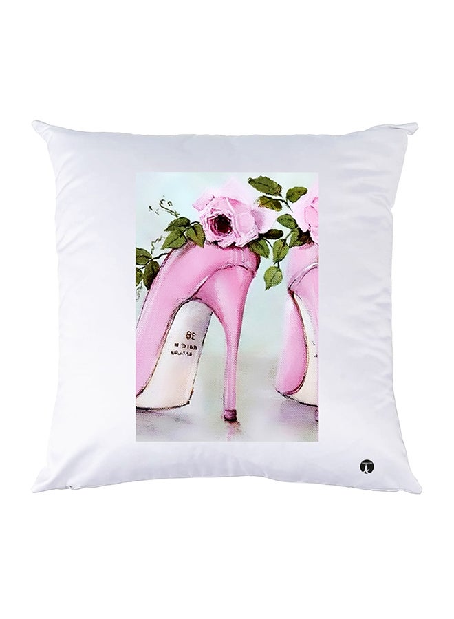 غطاء وسادة مطبوع polyester أبيض 30x30سم
