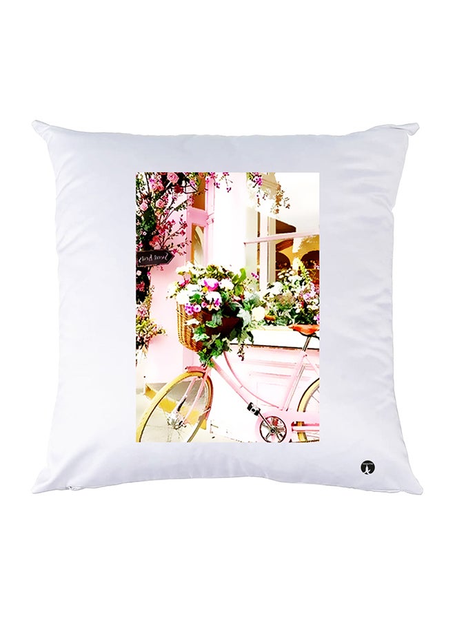 وسادة مزيّنة بنقشة مطبوعة polyester أبيض 30x30سم