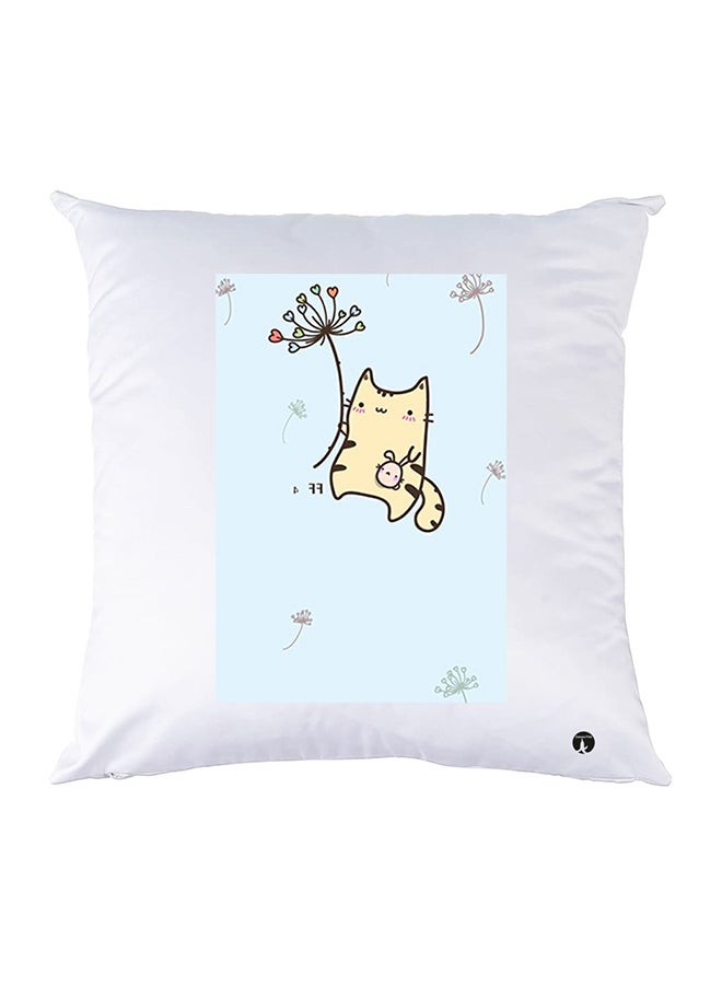 غطاء وسادة مطبوع بوليستر أبيض 30x30سم