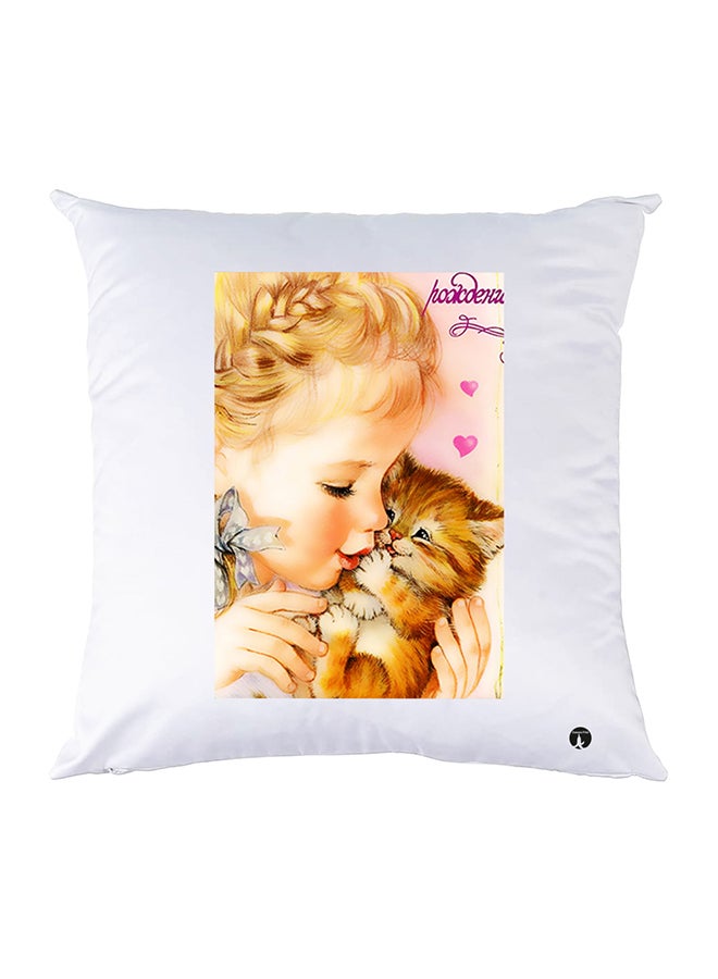 بي بي غطاء وسادة مطبوع polyester أبيض 30x30سم