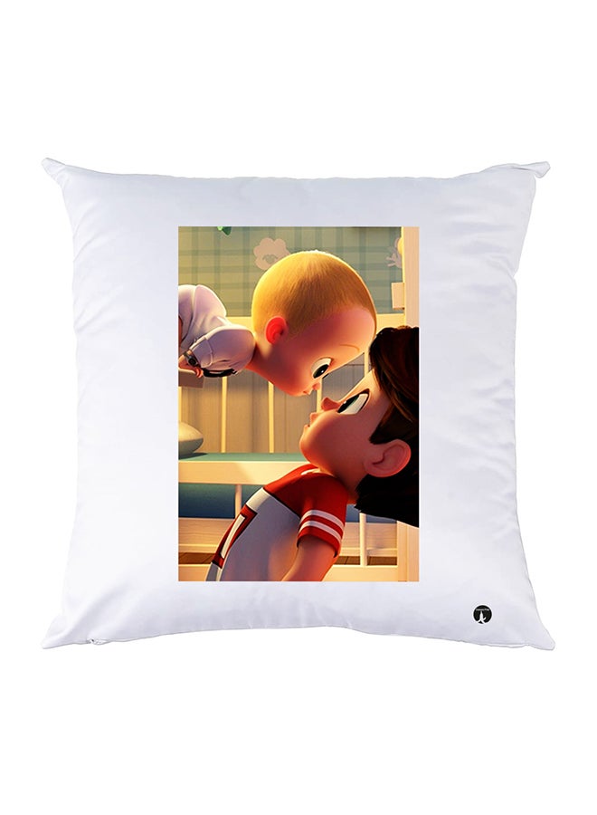 غطاء وسادة مطبوع polyester أبيض 30x30سم