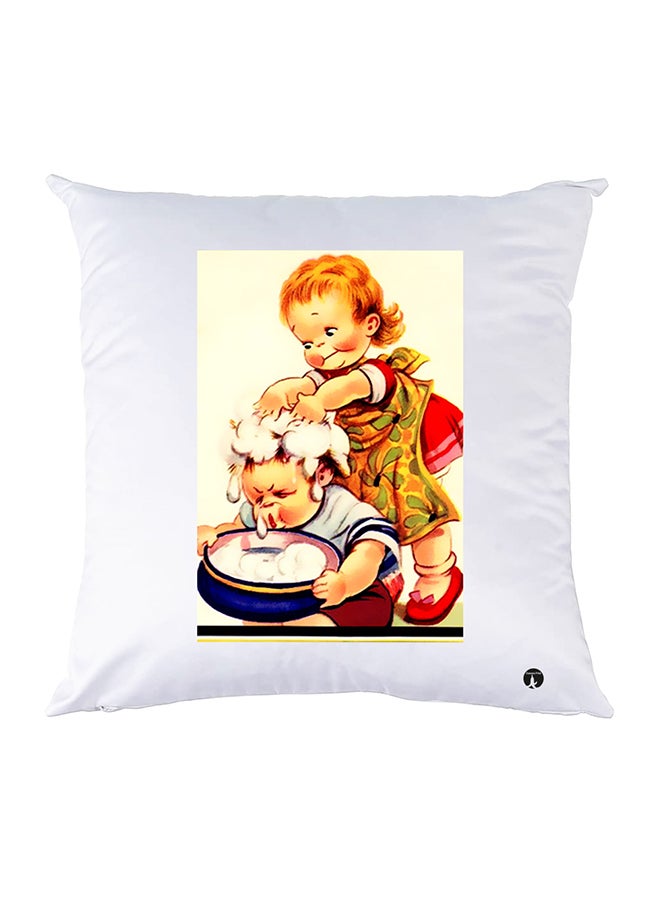 BP Printed Pillow Case Polyester White 30x30cm