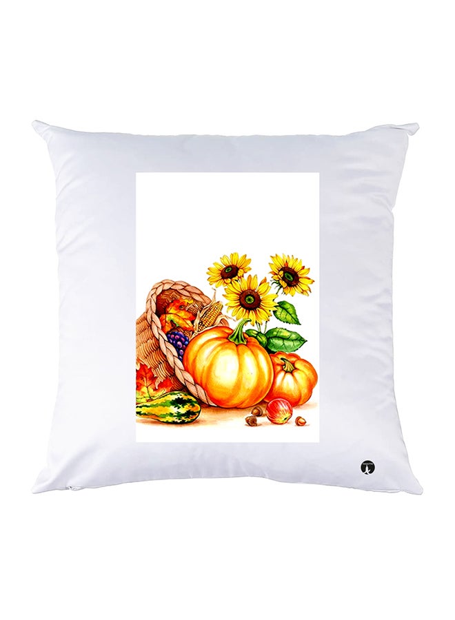 غطاء وسادة مطبوع polyester أبيض 30x30سم