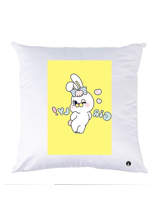 غطاء وسادة مطبوع polyester أبيض 30x30سم