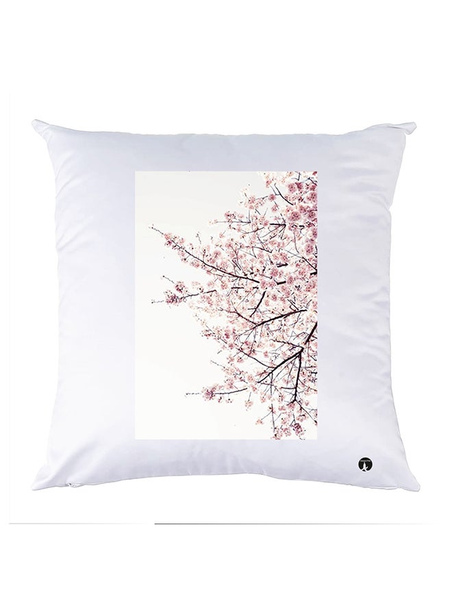 غطاء وسادة مطبوع polyester أبيض 30x30سم