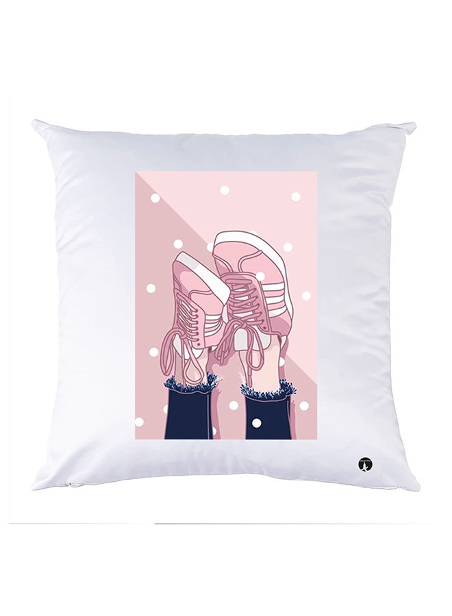وسادة مزيّنة بنقشة مطبوعة polyester أبيض 30x30سم